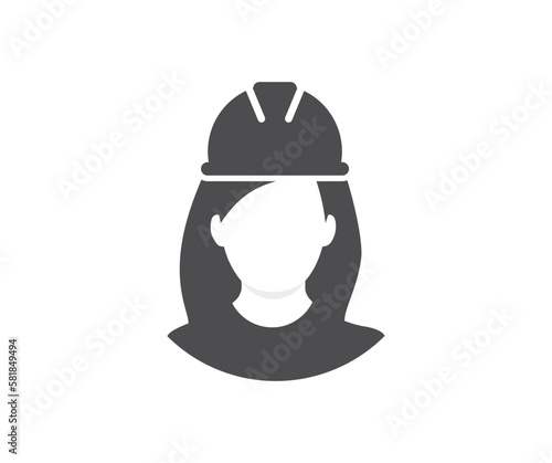 Worker female construction service person icon. Avatar, construction, worker , female , people, women, woman, structureengineer, human, civilworker, civil, civilengineer vector design and illustration