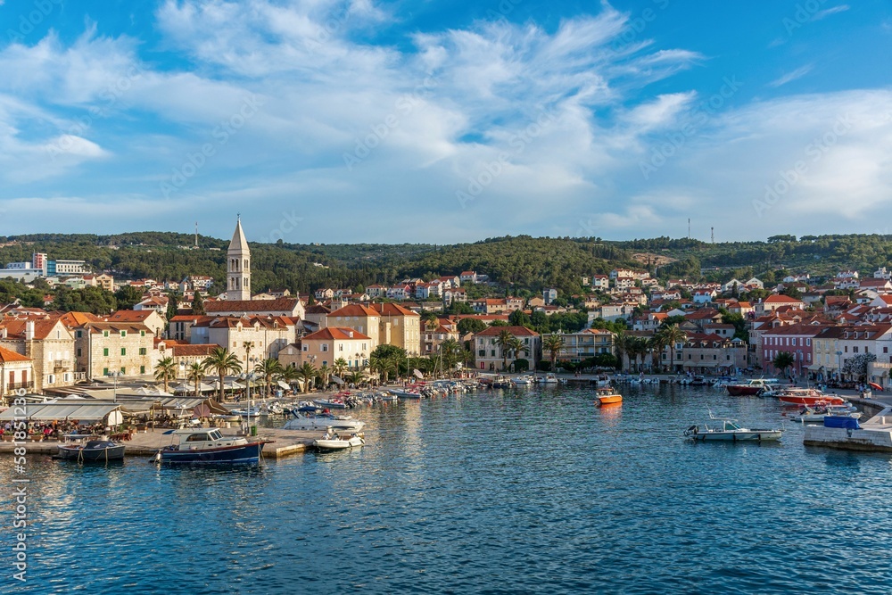 Beautiful seaside town of Supetar on Brac island in Croatia