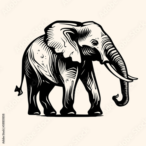 Elephant vector for logo or icon  drawing Elegant minimalist style abstract style Illustration