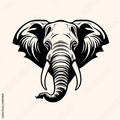 Elephant vector for logo or icon, drawing Elegant minimalist style,abstract style Illustration