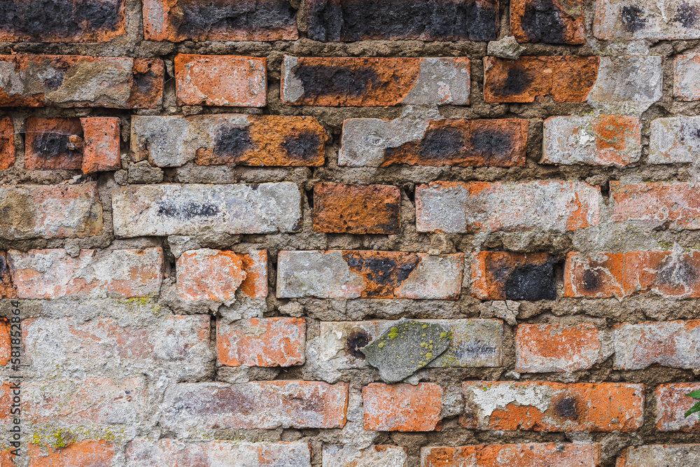 Old Brick Wall Texture.Red Distressed Wall Surface Grunge Red Stonewall Background. Old Brick Wall Texture.Red Distressed Wall Surface Grunge Red Stonewall Background.
