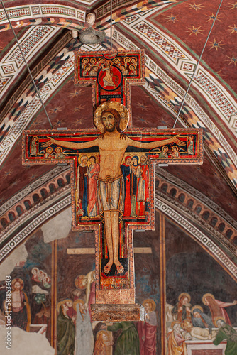 Assisi, San Damiano-Kreuz, in der Kirche Santa Chiara, Assisi, Italien