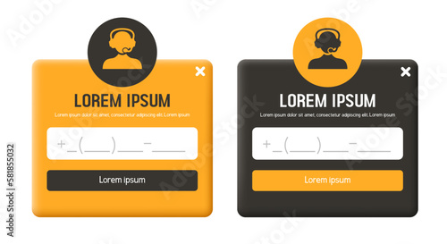Feedback form. Free call form, call me. Vector clipart.