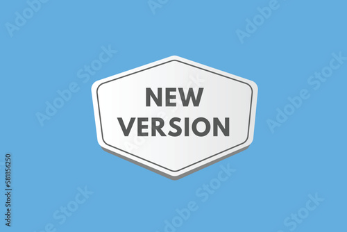 New Version text Button. New Version Sign Icon Label Sticker Web Buttons