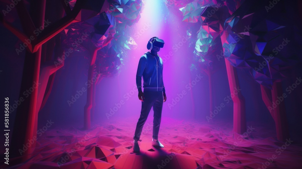Playful Metaverse illustration. Gen AI Playful Metaverse illustration. Gen AI