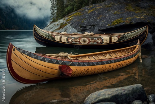 illustration, our canoes are built to be rowed, ai generative.