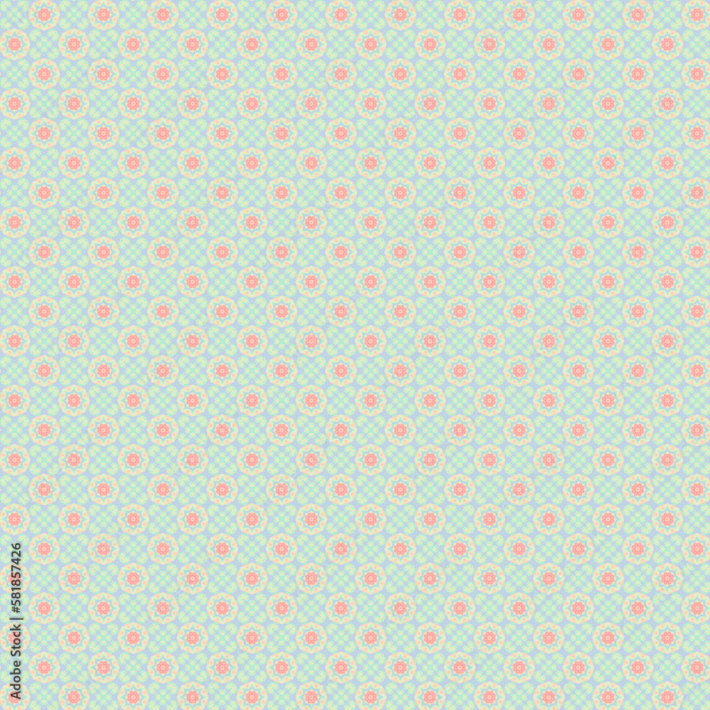 Seamless ornamental pattern featuring simple geometric shapes in a trendy pale color. Seamless ornamental pattern featuring simple geometric shapes in a trendy pale color.