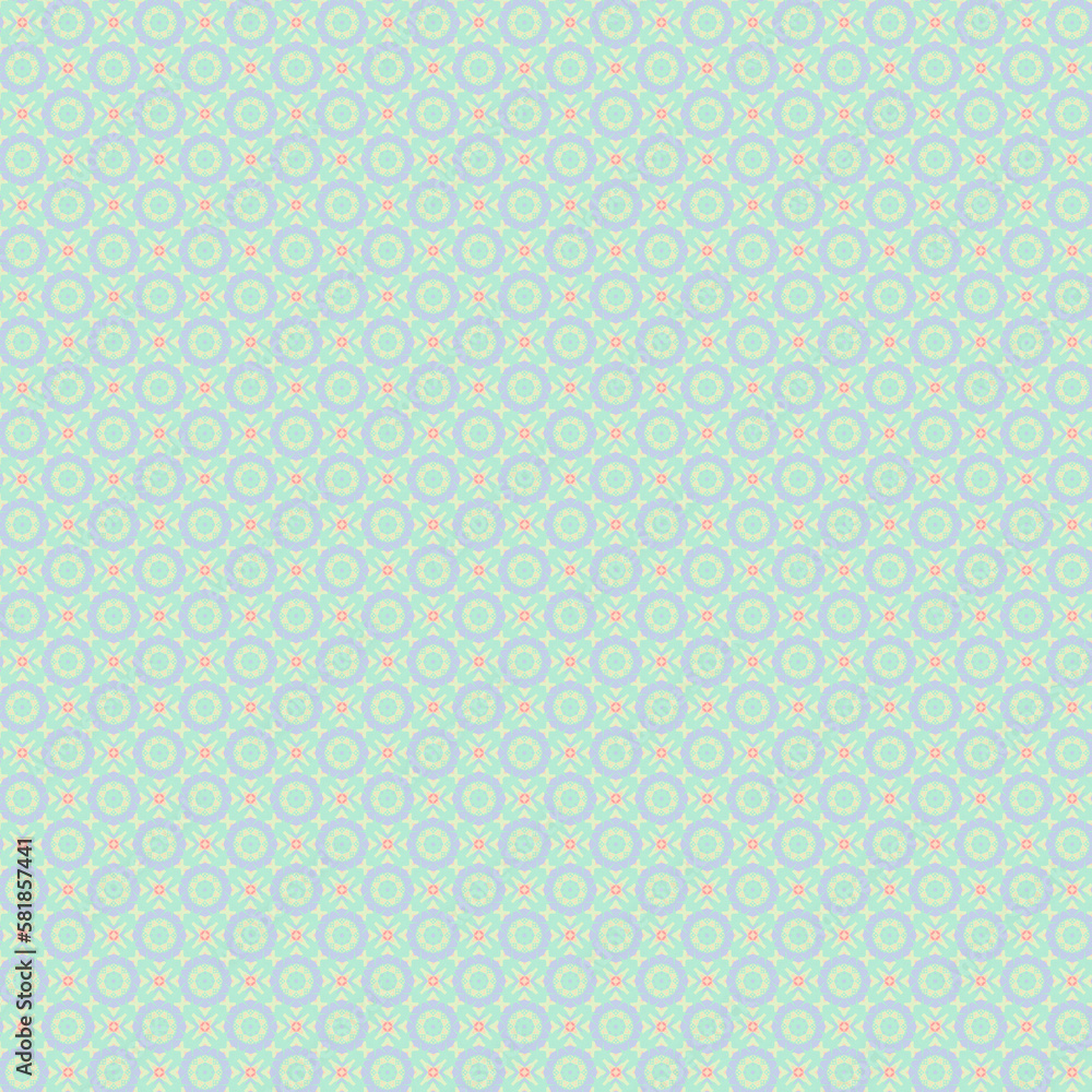 Seamless ornamental pattern featuring simple geometric shapes in a trendy pale color. Seamless ornamental pattern featuring simple geometric shapes in a trendy pale color.