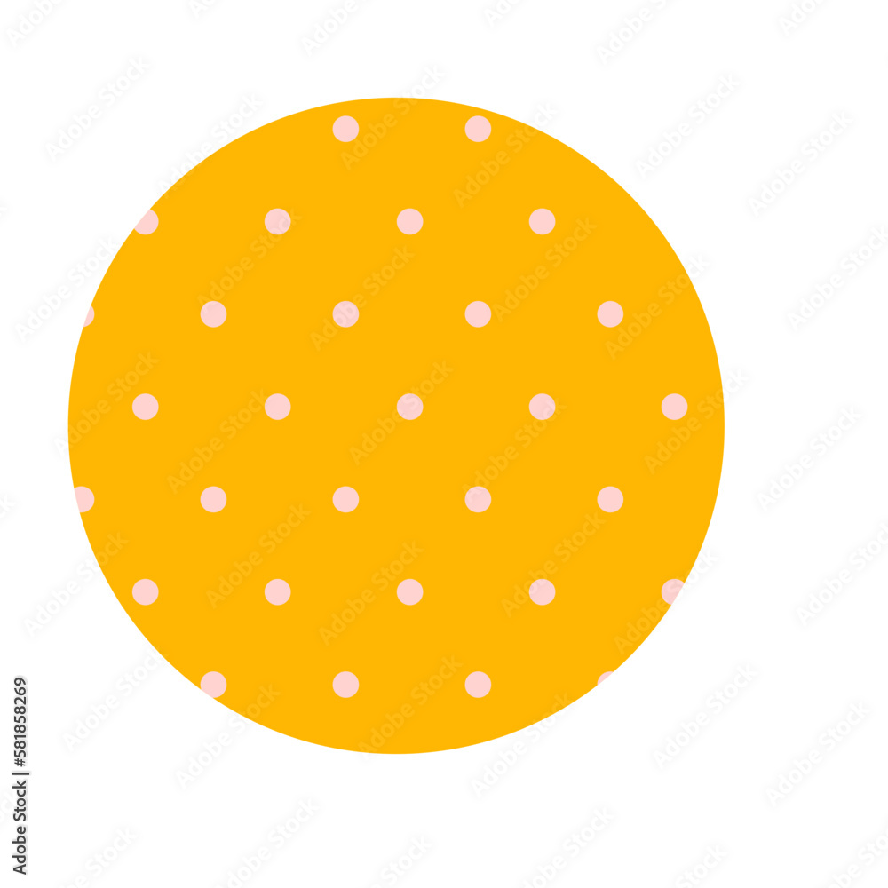 Round Label Sticker With Polka Dots Round Label Sticker With Polka Dots
