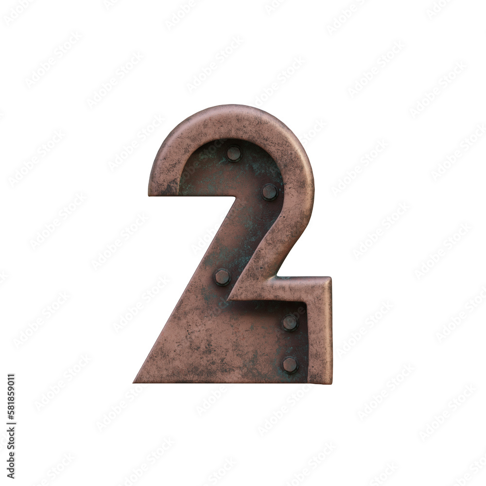 Steampunk Metal 3D Alphabet or Typography - View 1 Steampunk Metal 3D Alphabet or Typography - View 1