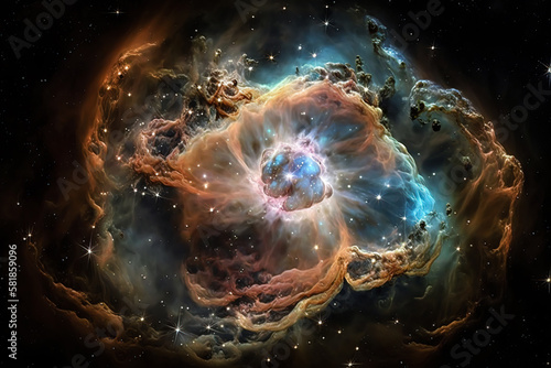 Nebula background  universe  galaxy  stars  space  cosmos  telescope photo s  Generative AI