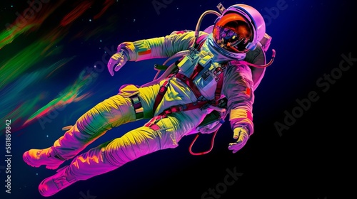 Colorful astronaut in space. Post-produced generative AI digital illustration. © Future