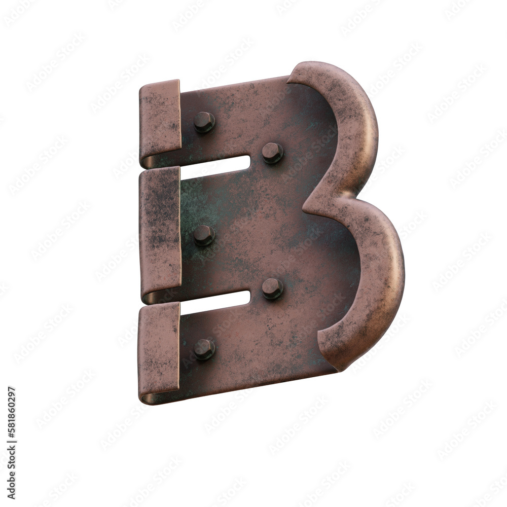 Steampunk Metal 3D Alphabet or Typography - View 2 Steampunk Metal 3D Alphabet or Typography - View 2