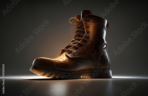 rugged hiking work boot isolated, generative ai