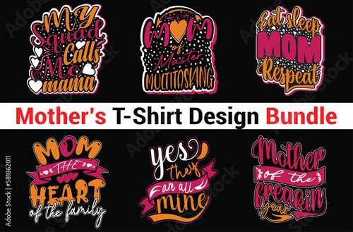 Mother's T Shirts Design Bundle, EPS Bundle