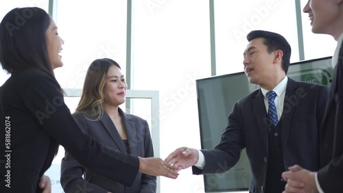 Wallpaper Mural Group of Asian senior businesspeople in meeting and greeting together. Torontodigital.ca
