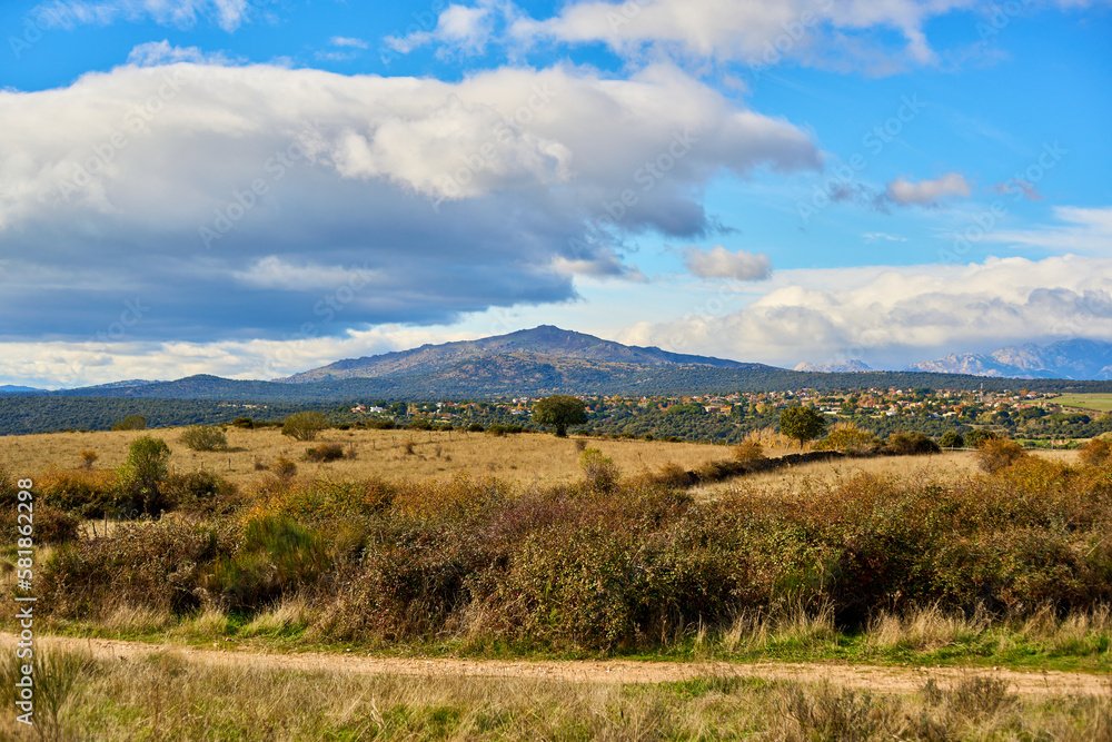 Landscape of the northern mountains of Madrid