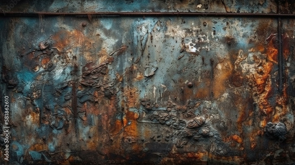 Grungy metal texture with gritty, corroded surface Generative AI