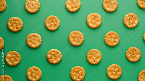 Cookie pattern on a green background photo