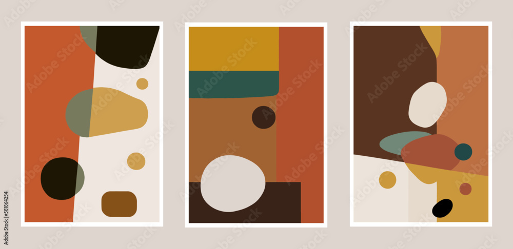 Set of creative universal art cards. Hand Drawn textures. Design for poster, card, invitation, placard, brochure cover.