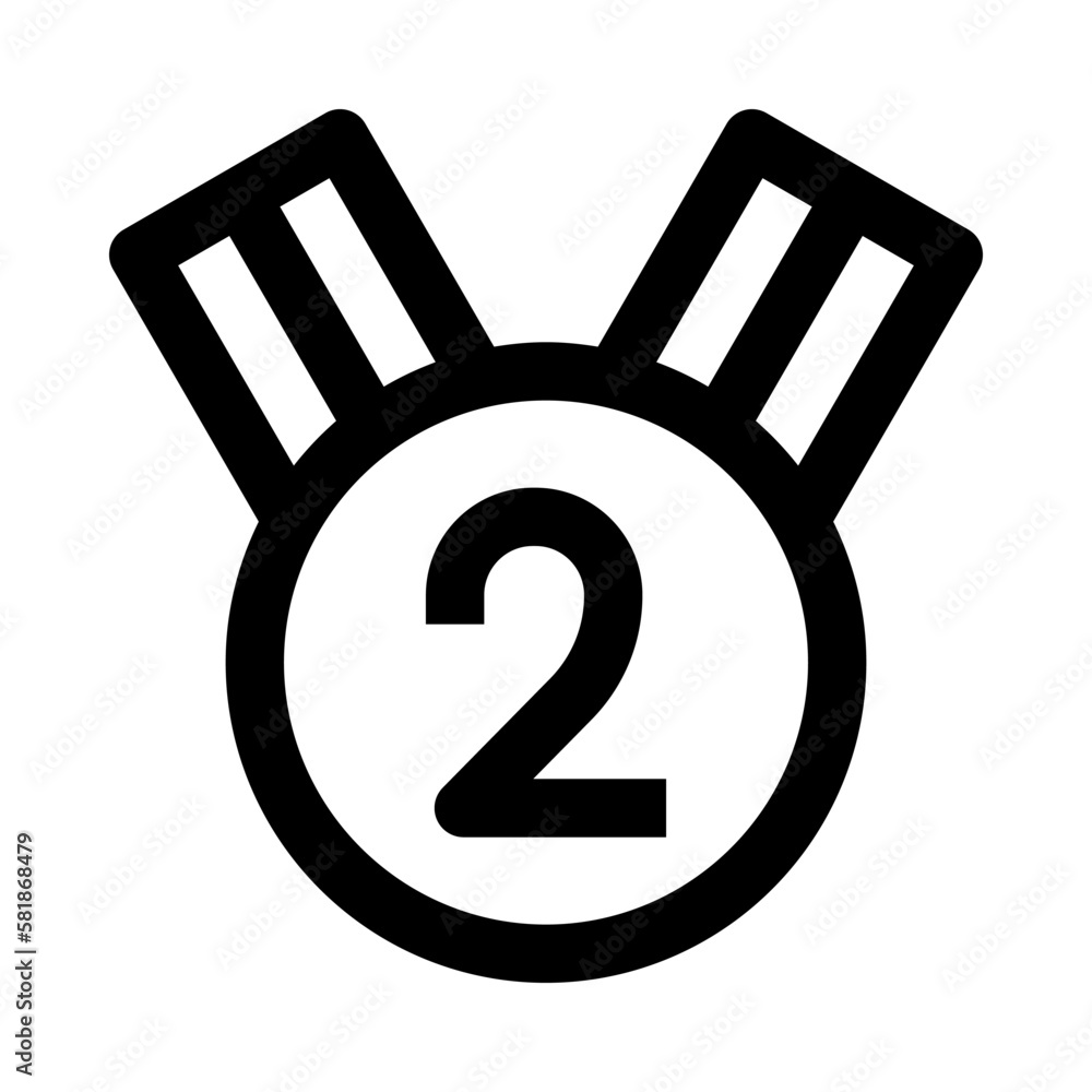 silver medal icon for your website, mobile, presentation, and logo design.