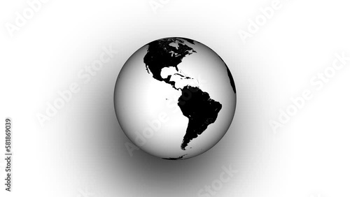 video animation earth planet rotating on the white background