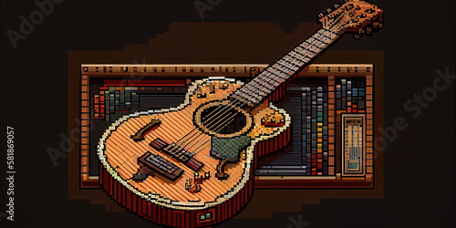 pixelart style guitar illustration photo