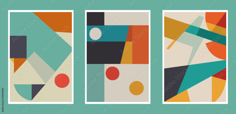 Set of abstract geometric shapes in retro style. Minimalistic design. Vector illustration Set of abstract geometric shapes in retro style. Minimalistic design. Vector illustration