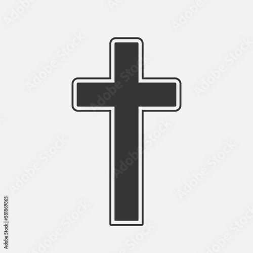 Religion cross icon. Symbol of christian or catholic church. Faith, God, Easter. Vector illustration on white background