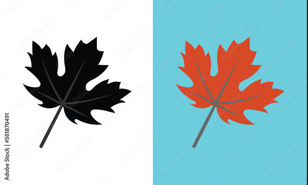 Fototapeta premium Maple Leaves Icon Canadian Vector Illustration 