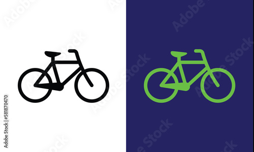 Bicycle icon in filled .Vector illustration of  colored and black bicycle
