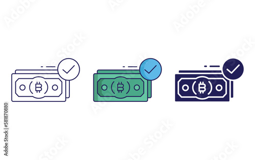 Crypto accepted vector icon