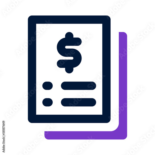 invoice icon for your website, mobile, presentation, and logo design.