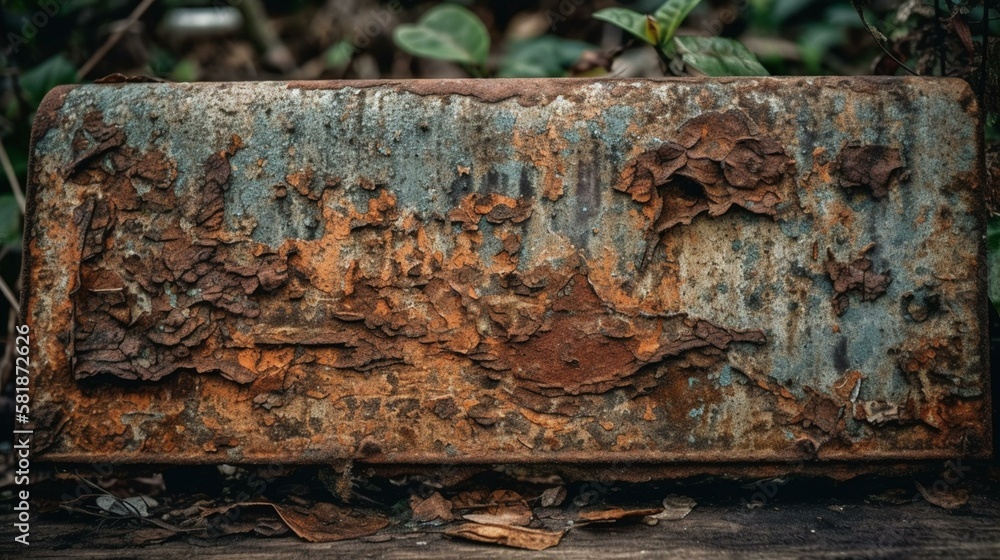 Obraz premium An old metal sign with rust and scratches Generative AI