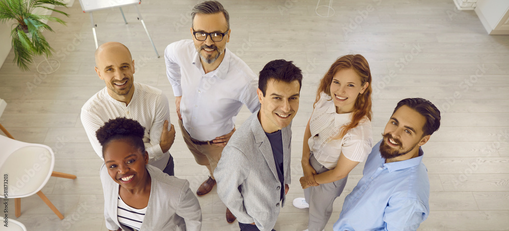 Portrait multiracial group of happy smiling young people with their ...