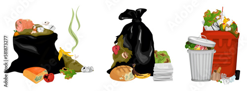 Garbage Bags With Rotten Food