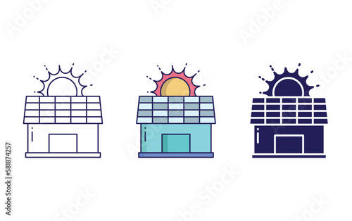 Solar House vector icon