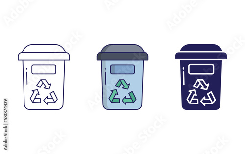 Recycling can vector icon