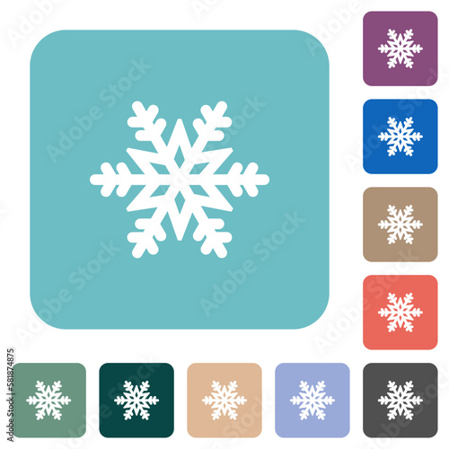 Snowflake rounded square flat icons
