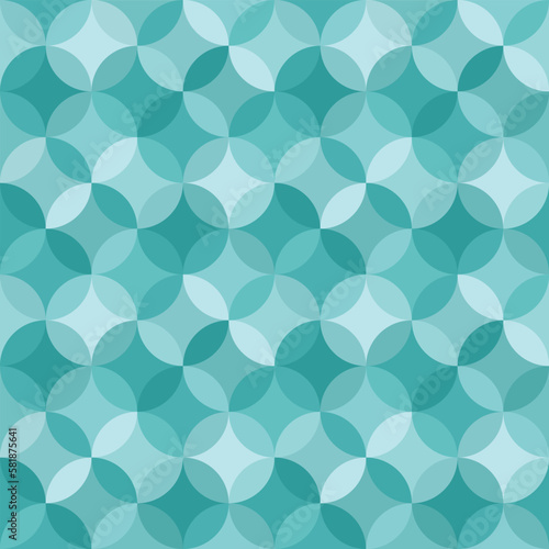 Blue Geometric Circles Seamless Vector Repeat Pattern