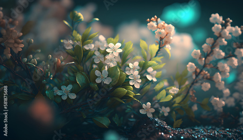 flowers blooming in spring, blurred background © Adriane