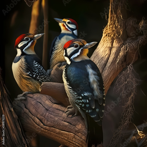 Woodpecker Habitats. Generative AI © simpledesign79