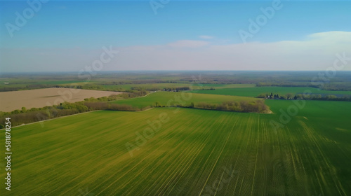 Aerial View of Rich Agricultural Land  Generative AI