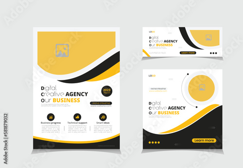 Free vector flyer set ,corporate business solution ads
