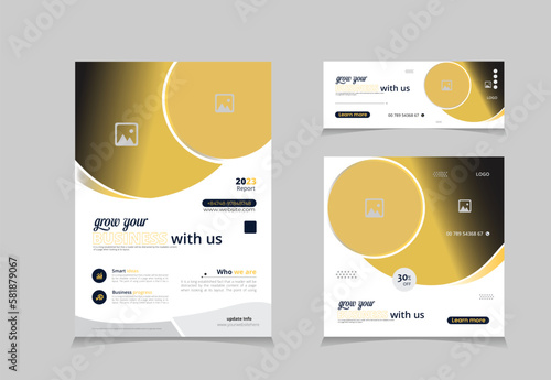 Free vector flyer set ,corporate business solution ads