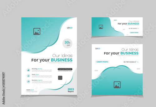 Free vector flyer set ,corporate business solution ads
