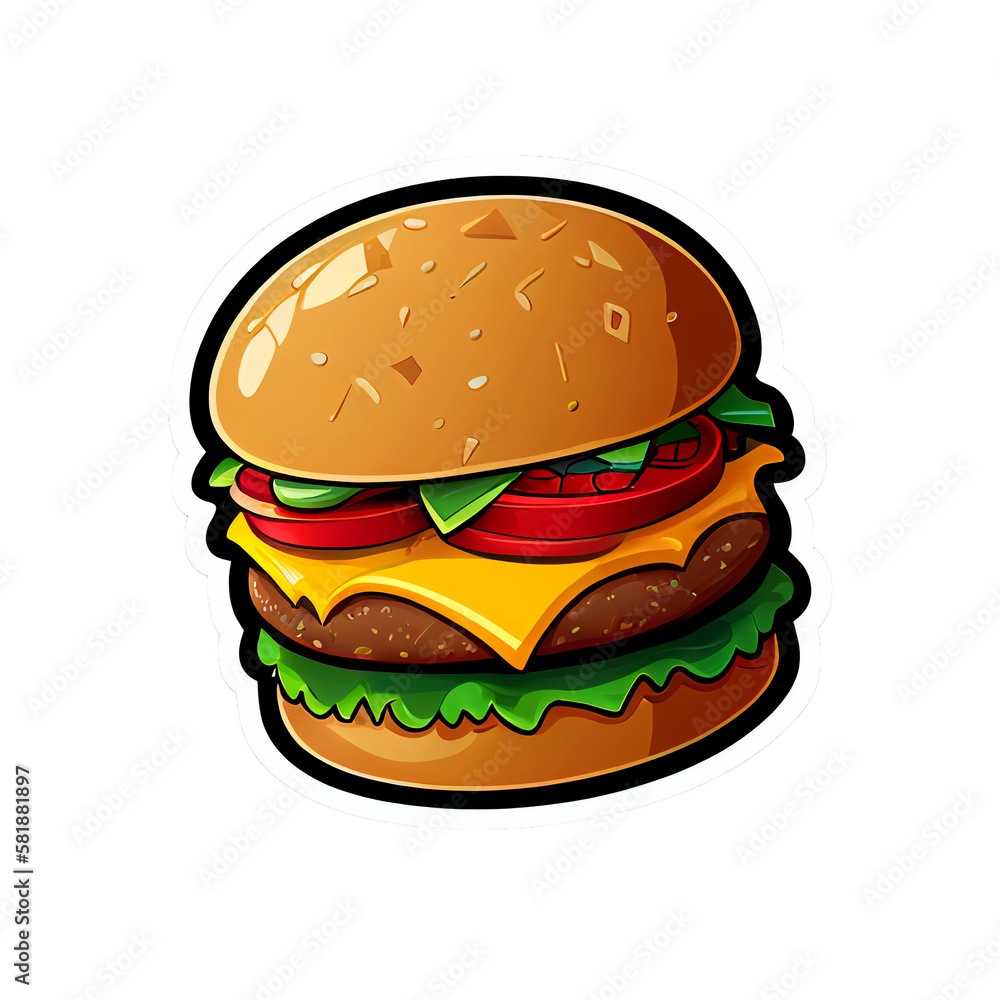 cheesburger sticker transparent background