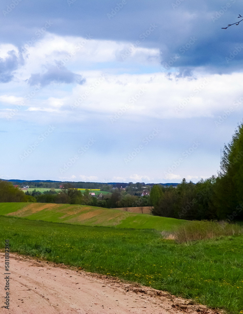 Naklejka premium Offroad in Kashubia - typical landscape of Kashubian Region, Poland.