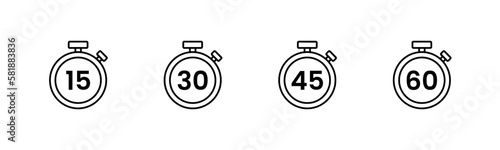 Set of measurement timer icon collection vector countdown design