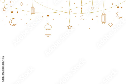 Modern and simple, elegant Ramadan Kareem background.  vector Islamic, Arabic lantern icon, Ramadan vintage symbol and object. Decorative vector illustration with empty space.